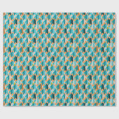Teal And Orange Shapes Pattern Geschenkpapier (Flach)