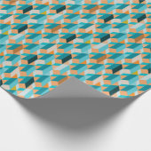 Teal And Orange Shapes Pattern Geschenkpapier (Ecke)