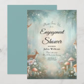 Teal and Peach Enchanted Forest Engagement Shower Einladung (Vorne/Hinten)