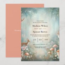Teal and Peach Enchanted Forest Wedding