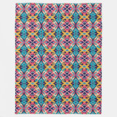 Teal and Pink Geometric Bohemian Fleecedecke (Vorderseite)