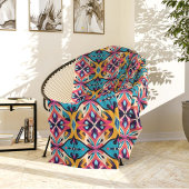 Teal and Pink Geometric Bohemian Fleecedecke