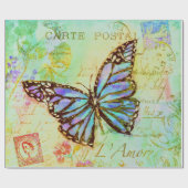 Teal and purple butterfly geschenkpapier (Flach)