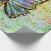 Teal and purple butterfly geschenkpapier (Ecke)