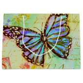 Teal and purple butterfly große geschenktüte (Vorderseite)