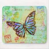 Teal and purple butterfly mousepad (Vorne)