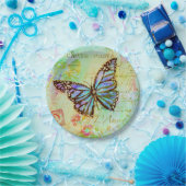 Teal and purple butterfly pappteller (Party)