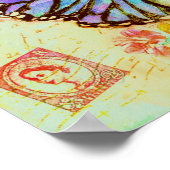 Teal and purple butterfly poster (Ecke)