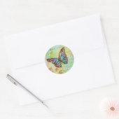 Teal and purple butterfly runder aufkleber (Umschlag)