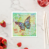 Teal and purple butterfly serviette (Beispiel)