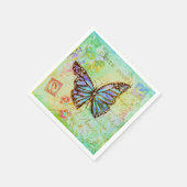 Teal and purple butterfly serviette (Ecke)