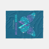 Teal And Purple Butterfly Suicide Prevention Aware Fleecedecke (Vorderseite (Horizontal))