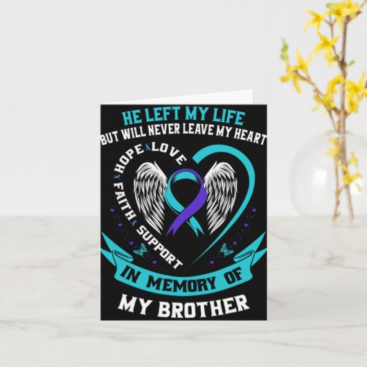 Teal And Purple In Memory Of My Brother Suicide Aw Karte (Gelbe Blume)