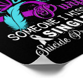 Teal And Purple Ribbon Suicide Prevention Awarenes Poster (Ecke)