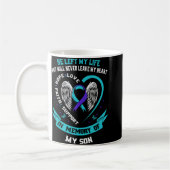 Teal And Purple Suicide Awareness Ribbon In Memory Kaffeetasse (Links)