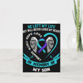 Teal And Purple Suicide Awareness Ribbon In Memory Karte (Vorderseite)