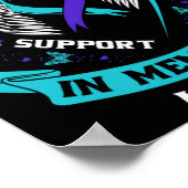 Teal And Purple Suicide Awareness Ribbon In Memory Poster (Ecke)