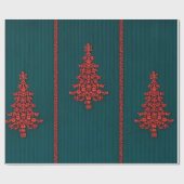 Teal and Red Crystal Christmas Trees Geschenkpapier (Flach)