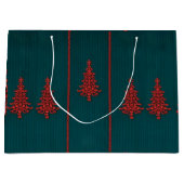 Teal and Red Crystal Christmas Trees Große Geschenktüte (Vorderseite)