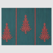 Teal and Red Crystal Christmas Trees Seidenpapier (Vorderseite)