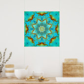 Teal and Rust Mandala Poster (Küche)