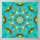 Teal and Rust Mandala Poster (Vorne)