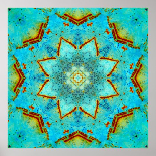Teal and Rust Mandala Poster (Vorne)