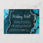 Teal and Silver Agate Wedding Wishing Well Begleitkarte (Vorderseite)