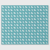 Teal and White Butterfly and Dragonfly Pattern Geschenkpapier (Flach)