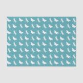 Teal and White Butterfly and Dragonfly Pattern Seidenpapier (Vorderseite)