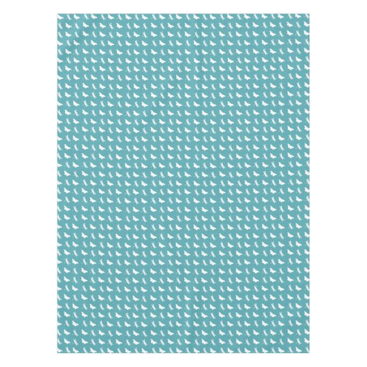 Teal and White Butterfly and Dragonfly Pattern Tischdecke (Vorderseite)