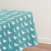 Teal and White Butterfly and Dragonfly Pattern Tischdecke (Beispiel)