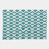 Teal and white diamond pattern geschirrtuch (Horizontal)