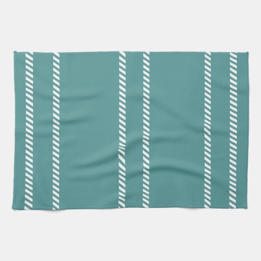 Teal and White Geschirrtuch (Horizontal)