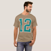 Teal and White Number 12 Jersey Player Uniform 12 T-Shirt (Vorne ganz)