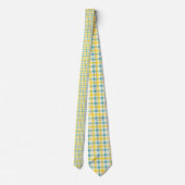 Teal and Yellow Plaid Pattern Necktie Tie Krawatte (Rückseite)