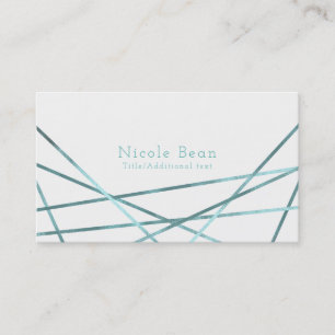 Teal Aqua Moderne geometrische Linien Glamouröse b Visitenkarte