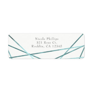 Teal Aqua moderne geometrische Linien Party-Einlad