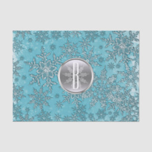 Teal Aqua Silber-Schneeflocken Winter Wonderland Seidenpapier
