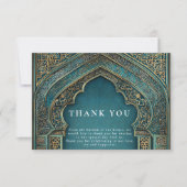 Teal Archway Islamic Wedding Dankeskarte (Vorderseite)