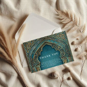 Teal Archway Islamic Wedding Dankeskarte