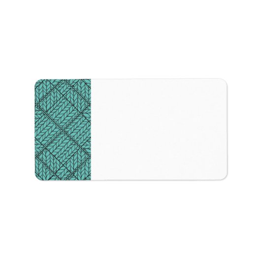 TEAL ARGYLE GESTRICKTE Adressetiketten (Vorne)