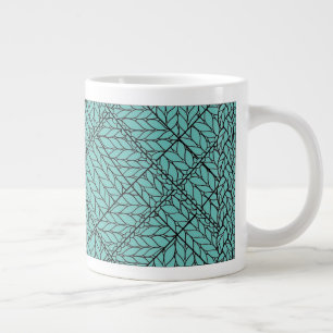 TEAL ARGYLE STRICKMOTIV Große weiße Tasse