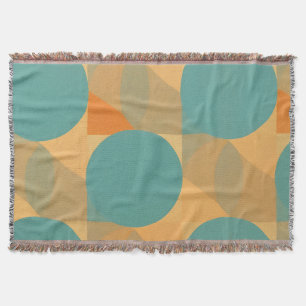 Teal, Beige und Orange im Retro-Look-Muster Decke