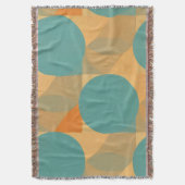 Teal, Beige und Orange im Retro-Look-Muster Decke (Vorderseite Vertikal)