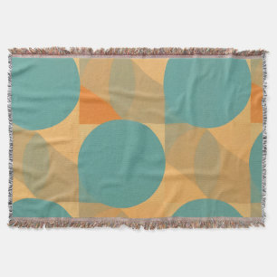 Teal, Beige und Orange im Retro-Look-Muster Decke