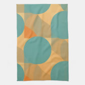 Teal, Beige und Orange im Retro-Look-Muster Geschirrtuch (Vertikal)