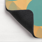 Teal, Beige und Orange im Retro-Look-Muster Mousepad (Ecke)
