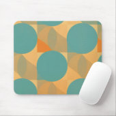 Teal, Beige und Orange im Retro-Look-Muster Mousepad (Mit Mouse)