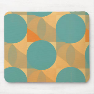 Teal, Beige und Orange im Retro-Look-Muster Mousepad